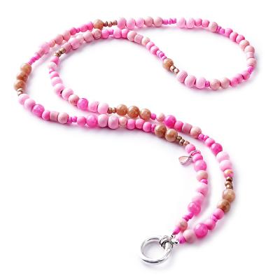 PinkBeach 88 SilverShiny, lange Edelstein Wechselkette